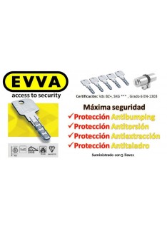 Bombín EVVA MCS  Alta Seguridad Magnético 5 Llaves con Pomo (Perfil Suizo para Arcu)