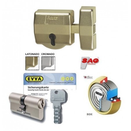 Cerrojo de seguridad Sag EP30  + Bombín EVVA MCS
