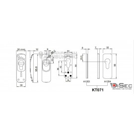 DISEC Serie SG77  - Escudo de Alta Seguridad para perfil estrecho