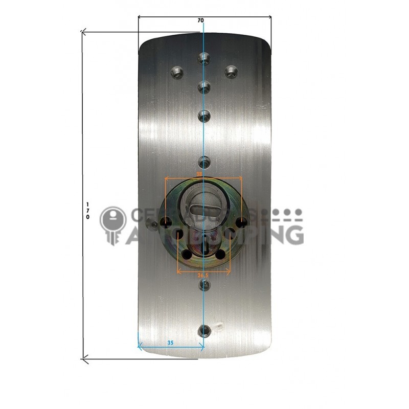 Escudo de alta seguridad c/placa DISEC Serie LG,280EZC ROK