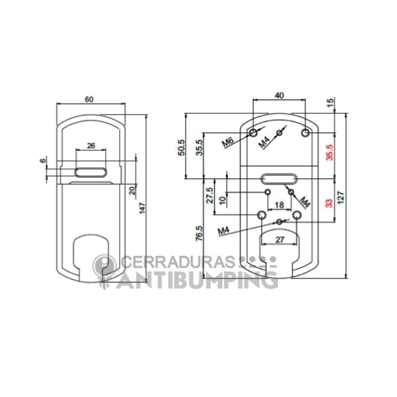 Escudo protector magnético cerradura gorja, MG210ARKU, Disec