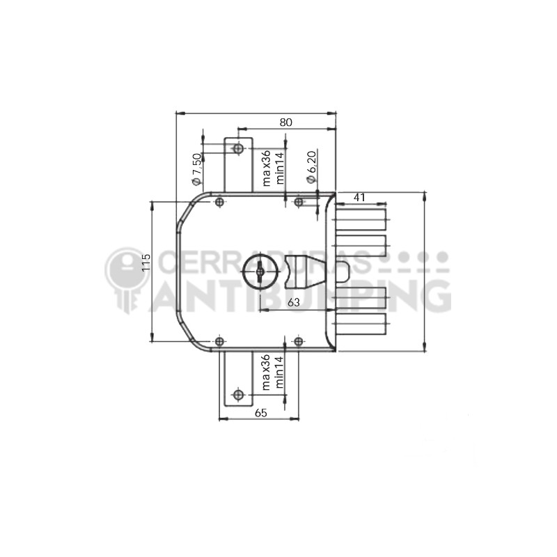 MOIA 434 - Cerradura de Sobreponer con Barras